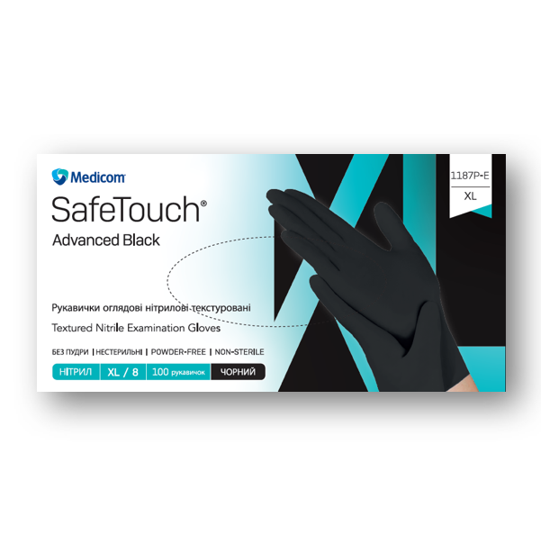 Рукавички нітрилові "Safe Touch", розмір L, Чорні