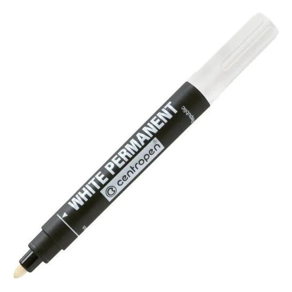 Маркер Centropen Permanent круглий 2,5мм., Білий